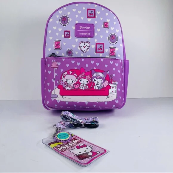 Loungefly Sanrio My Melody Kuromi SLEEPOVER Mini Backpack NEW W/TAGS ?Loungefly Hello Kitty - My Melody & Kuromi Slumber Party  main image 4
